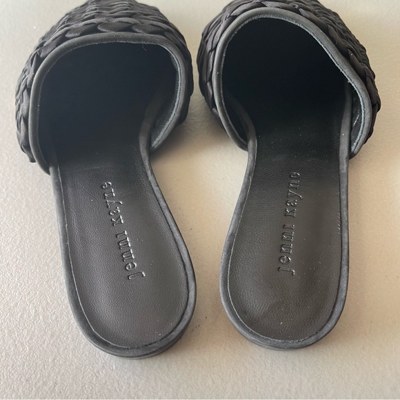 Jenni Kayne Silk Braided Black Mules / Slide Flats EU37 US7 Made in Italy - Picture 8 of 11
